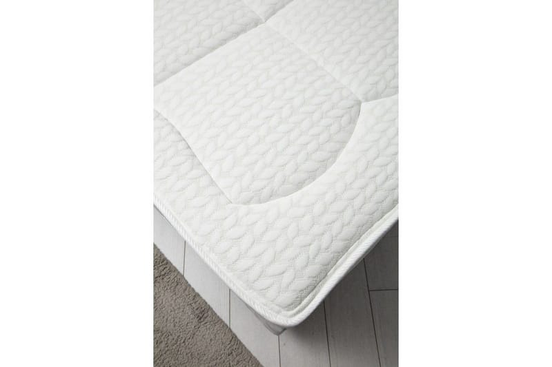 Dubbelmadrass, Bas & Huvudgavel Subato Set Grå - 150 x 125 x 200 cm - Möbler - Säng - Komplett sängpaket