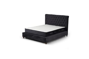 Dubbelmadrass, Bas & Huvudgavel Subra Set (160 x 200 cm) Antracit - Antracit - Möbler - Säng - Komplett sängpaket