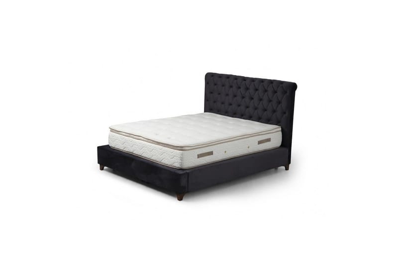 Dubbelmadrass, Bas & Huvudgavel Subra Set Antracit - 150 x 200 cm - M�öbler - Säng - Komplett sängpaket