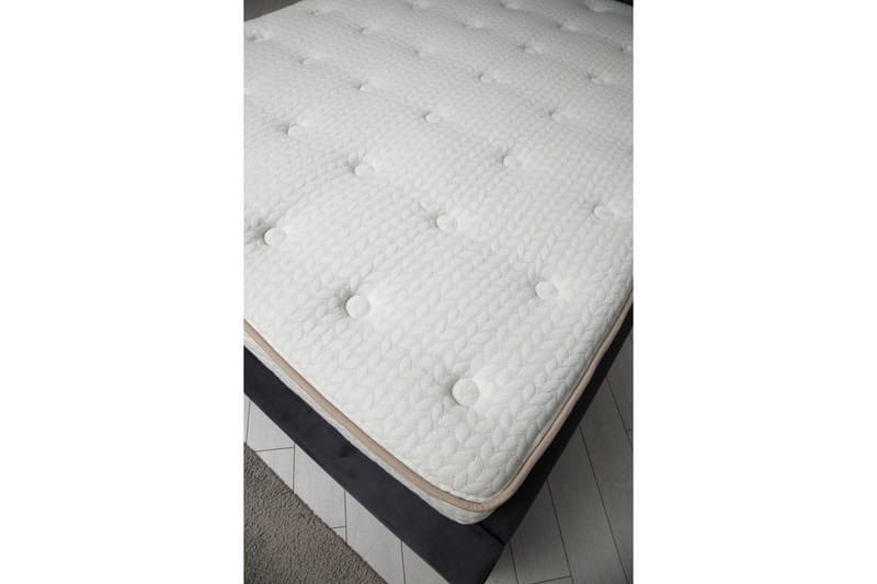 Dubbelmadrass, Bas & Huvudgavel Subra Set Antracit - 160 x 200 cm - Möbler - Säng - Komplett sängpaket