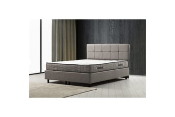 Dubbelmadrass, Bas & Huvudgavel Sudalmuni Set Ljusgrå - 140 x 114 x 200 cm - Möbler - Säng - Ramsäng