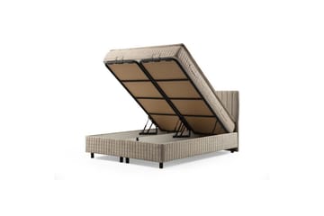 Dubbelmadrass, Bas & Huvudgavel Sudamal Set Brun - 140 x 114 x 200 cm - Möbler - Säng - Kontinentalsäng