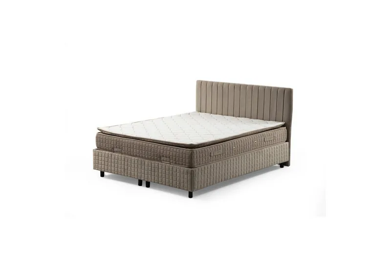 Dubbelmadrass, Bas & Huvudgavel Sudamal Set Brun, 140 x 114 x 200 cm