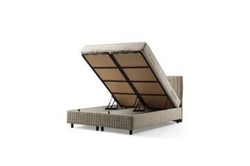 Dubbelmadrass, Bas & Huvudgavel Sudamal Set Brun - 160 x 114 x 200 cm - Möbler - Säng - Sängram & sängstomme