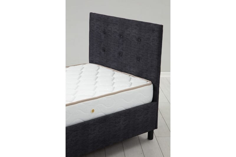 Dubbelmadrass, Bas & Huvudgavel Pilode Set Antracit - 150 x 107 x 204 cm - Möbler - Säng - Komplett sängpaket