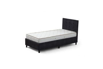 Dubbelmadrass, Bas & Huvudgavel Pilode Set Antracit - 160 x 107 x 204 cm - Möbler - Säng - Sängram & sängstomme