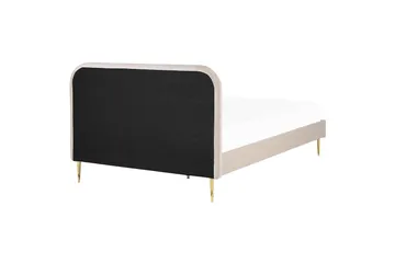 Dubbelsäng av sammet 140 x 200 Beige FLAYAT - Möbler - Säng - Sängram & sängstomme