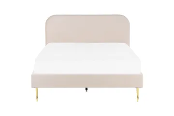 Dubbelsäng av sammet 140 x 200 Beige FLAYAT - Möbler - Säng - Sängram & sängstomme