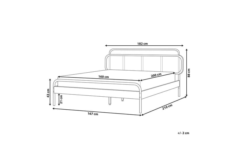 Dubbelsäng Boussicourt med lamellram 160x200 cm - 160x200 cm - Möbler - Säng - Ramsäng