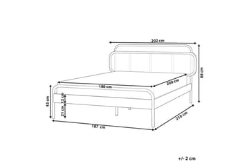 Dubbelsäng Boussicourt med lamellram 180x200 cm - 180x200 cm - Möbler - Säng - Ramsäng