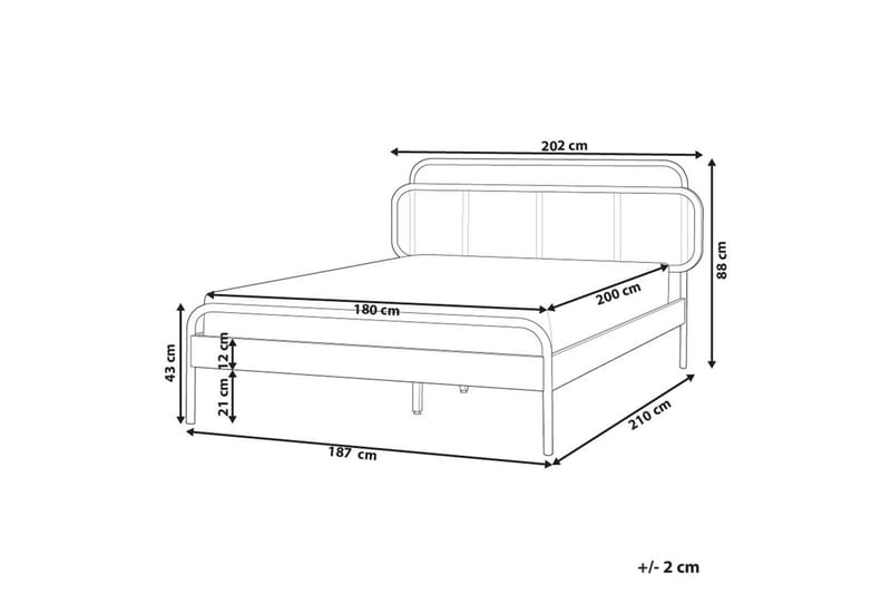 Dubbelsäng Boussicourt med lamellram 180x200 cm - 180x200 cm - Möbler - Säng - Ramsäng