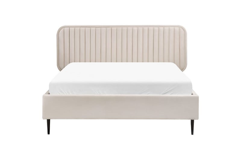 Dubbelsäng Brin med lamellram Beige-Svart, 140x200 cm - Beige-Svart, 140x200 cm - Möbler - Säng - Sängram & sängstomme