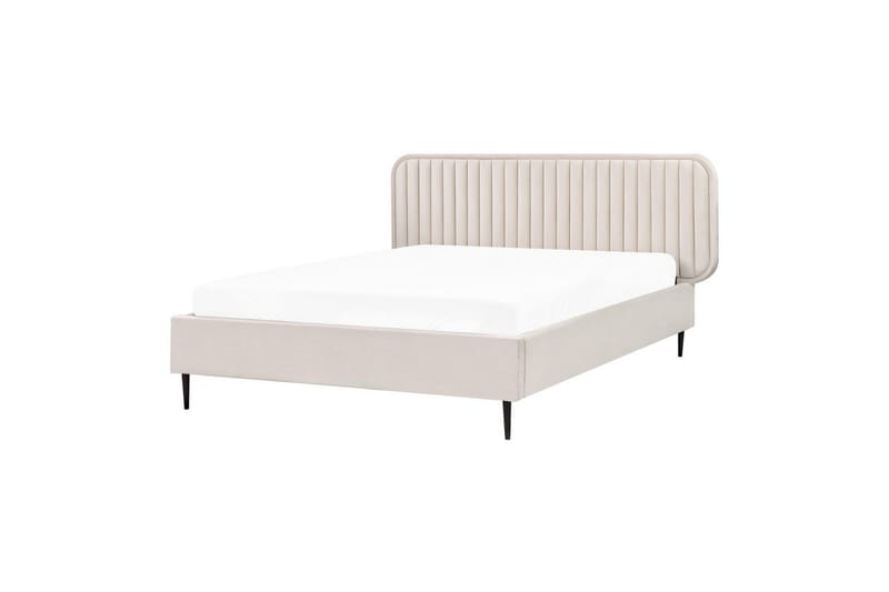 Dubbelsäng Brin med lamellram Beige-Svart, 140x200 cm, Beige-Svart, 140x200 cm