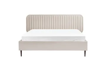 Dubbelsäng Brin med lamellram Beige-Svart, 160x200 cm - Beige-Svart, 160x200 cm - Möbler - Säng - Sängram & sängstomme