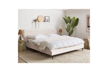 Dubbelsäng Brin med lamellram Beige-Svart, 180x200 cm - Beige-Svart, 180x200 cm - Möbler - Säng - Sängram & sängstomme