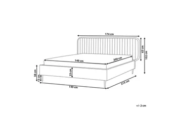 Dubbelsäng Brin med lamellram Taupe-Svart, 140x200 cm - Taupe-Svart, 140x200 cm - Möbler - Säng - Sängram & sängstomme
