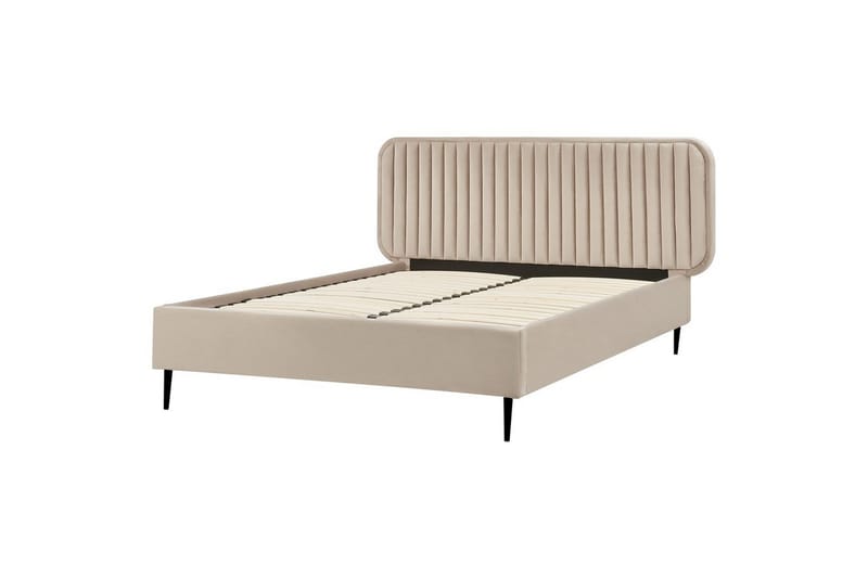 Dubbelsäng Brin med lamellram Taupe-Svart, 140x200 cm - Taupe-Svart, 140x200 cm - Möbler - Säng - Sängram & sängstomme