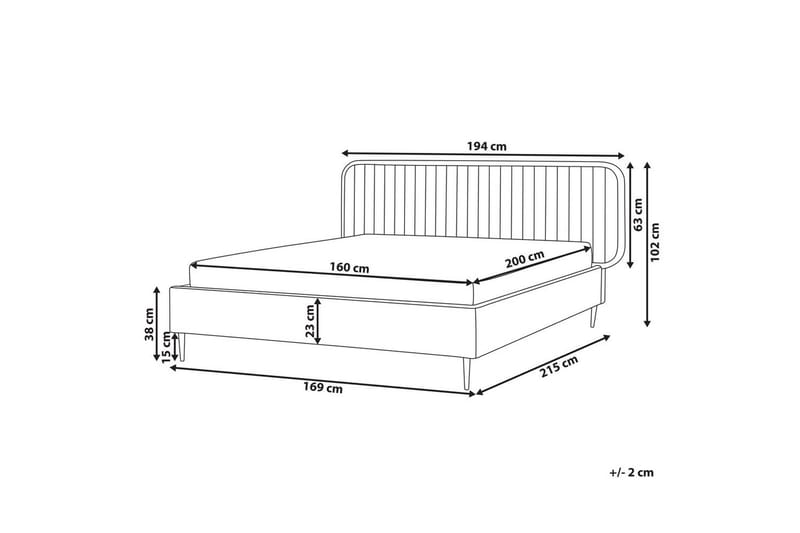 Dubbelsäng Brin med lamellram Taupe-Svart, 160x200 cm - Taupe-Svart, 160x200 cm - Möbler - Säng - Sängram & sängstomme