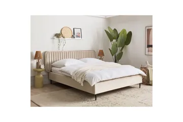 Dubbelsäng Brin med lamellram Taupe-Svart, 160x200 cm - Taupe-Svart, 160x200 cm - Möbler - Säng - Sängram & sängstomme