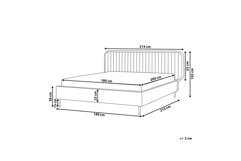 Dubbelsäng Brin med lamellram Taupe-Svart, 180x200 cm - Taupe-Svart, 180x200 cm - Möbler - Säng - Sängram & sängstomme