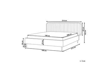 Dubbelsäng Brin med lamellram Taupe-Svart, 180x200 cm - Taupe-Svart, 180x200 cm - Möbler - Säng - Sängram & sängstomme