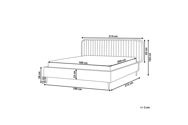 Dubbelsäng Brin med lamellram Taupe-Svart, 180x200 cm - Taupe-Svart, 180x200 cm - Möbler - Säng - Sängram & sängstomme