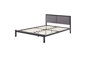 Dubbelsäng Clamart med lamellram Svart-Grå, 140x200 cm - Svart-Grå, 140x200 cm - Möbler - Säng - Ramsäng