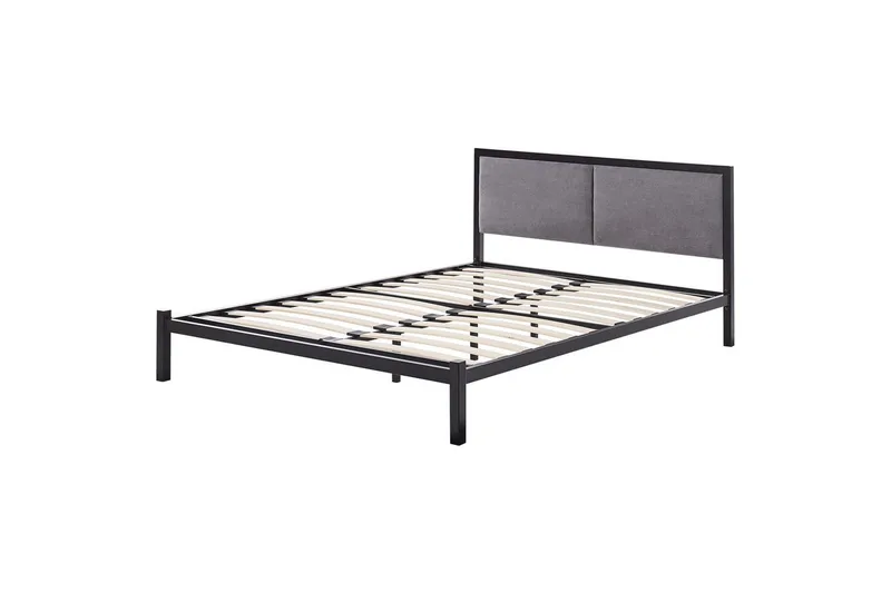 Dubbelsäng Clamart med lamellram Svart-Grå, 140x200 cm - Svart-Grå, 140x200 cm - Möbler - Säng - Ramsäng