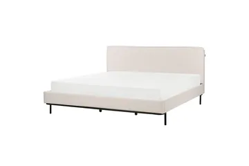 Dubbelsäng Corio med lamellram Beige-Svart, 180x200 cm