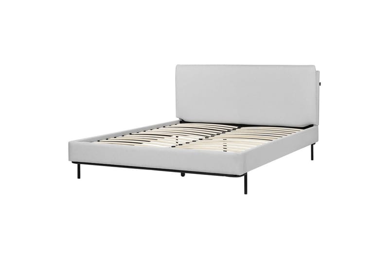 Dubbelsäng Corio med lamellram Grå-Svart, 160x200 cm - Grå-Svart, 160x200 cm - Möbler - Säng - Ramsäng