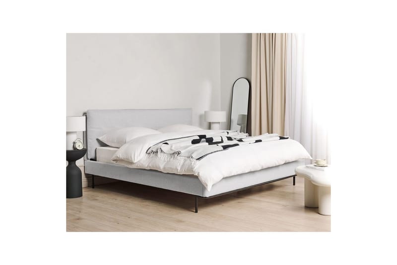 Dubbelsäng Corio med lamellram Grå-Svart, 180x200 cm - Grå-Svart, 180x200 cm - Möbler - Säng - Ramsäng