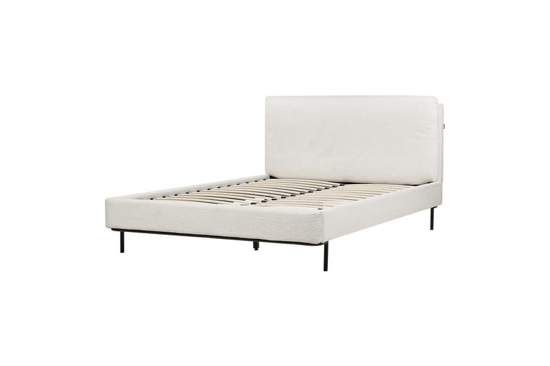 Dubbelsäng Corio med lamellram Vit-Svart, 140x200 cm - Vit-Svart, 140x200 cm - Möbler - Säng - Ramsäng