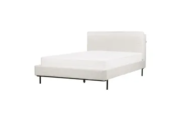 Dubbelsäng Corio med lamellram Vit-Svart, 140x200 cm - Vit-Svart, 140x200 cm - Möbler - Säng - Ramsäng