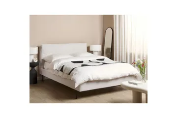 Dubbelsäng Corio med lamellram Vit-Svart, 140x200 cm - Vit-Svart, 140x200 cm - Möbler - Säng - Ramsäng