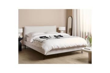 Dubbelsäng Corio med lamellram Vit-Svart, 160x200 cm - Vit-Svart, 160x200 cm - Möbler - Säng - Ramsäng