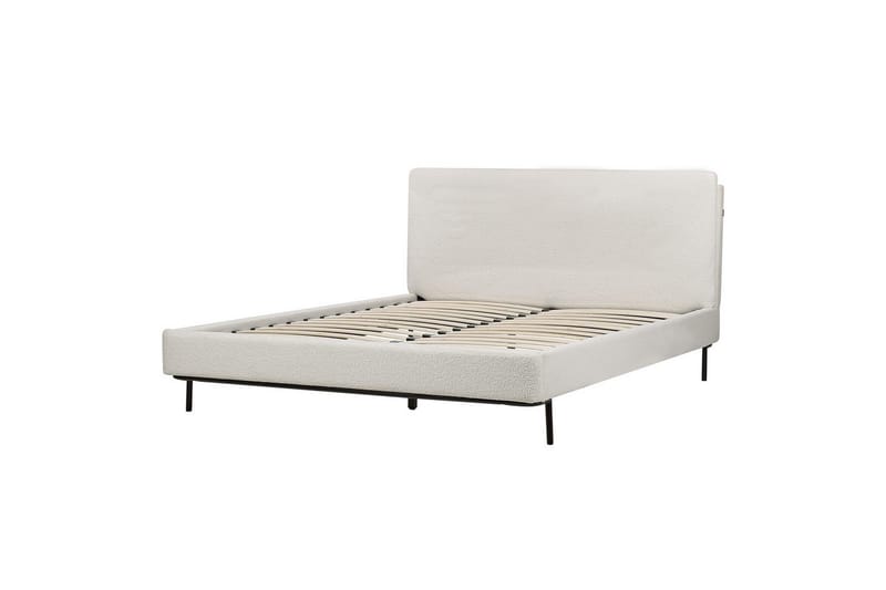 Dubbelsäng Corio med lamellram Vit-Svart, 160x200 cm - Vit-Svart, 160x200 cm - Möbler - Säng - Ramsäng