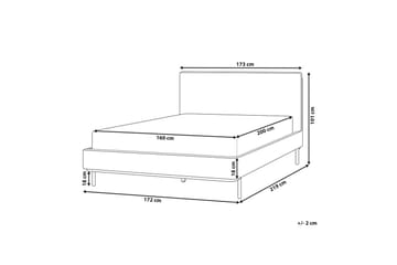 Dubbelsäng Corio med lamellram Vit-Svart, 160x200 cm - Vit-Svart, 160x200 cm - Möbler - Säng - Ramsäng