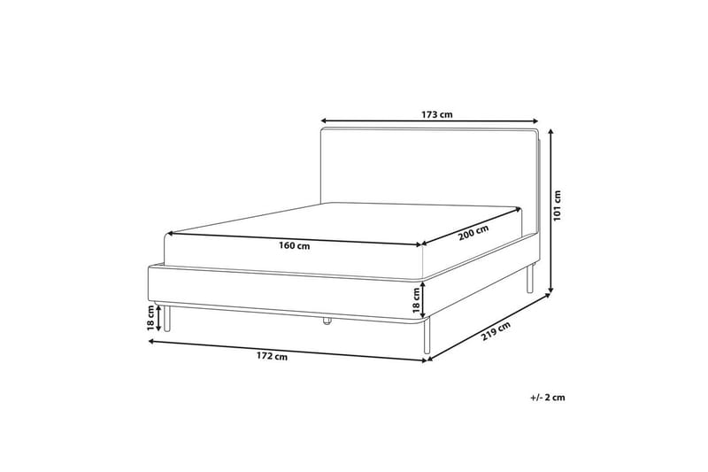 Dubbelsäng Corio med lamellram Vit-Svart, 160x200 cm - Vit-Svart, 160x200 cm - Möbler - Säng - Ramsäng