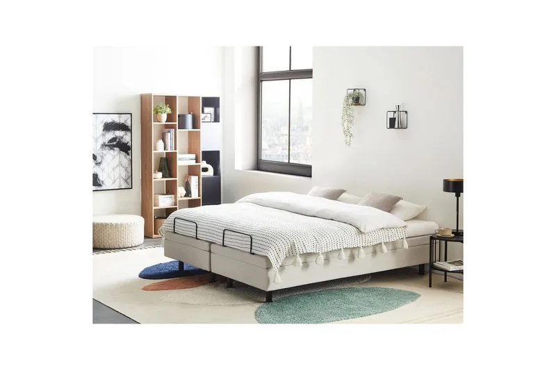 Dubbelsäng Duke II Beige-Svart, 160x200 cm - Beige-Svart, 160x200 cm - Möbler - Säng - Ställbar säng