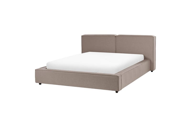 Dubbelsäng Linards med lamellram Brun-Svart, 160x200 cm, Brun-Svart, 160x200 cm