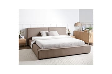 Dubbelsäng Linards med lamellram Brun-Svart, 180x200 cm - Brun-Svart, 180x200 cm - Möbler - Säng - Sängram & sängstomme