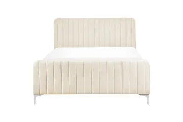 Dubbelsäng Lunan med lamellram Beige-Silver, 140x200 cm - Beige-Silver, 140x200 cm - Möbler - Säng - Dubbelsäng
