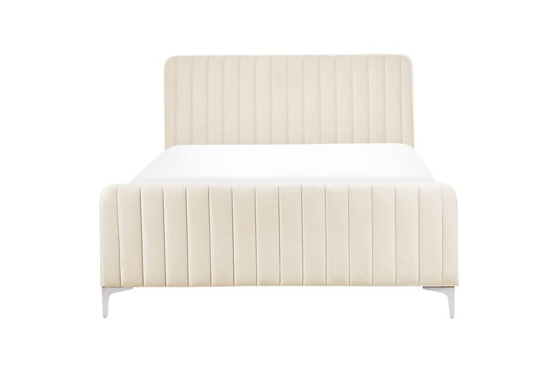 Dubbelsäng Lunan med lamellram Beige-Silver, 140x200 cm - Beige-Silver, 140x200 cm - Möbler - Säng - Dubbelsäng