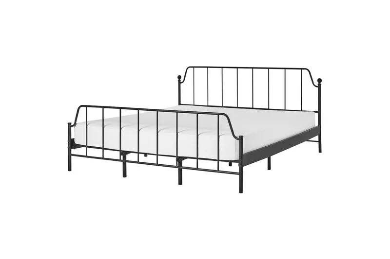 Dubbelsäng Mauressac med lamellram Svart, 180x200 cm, Svart, 180x200 cm