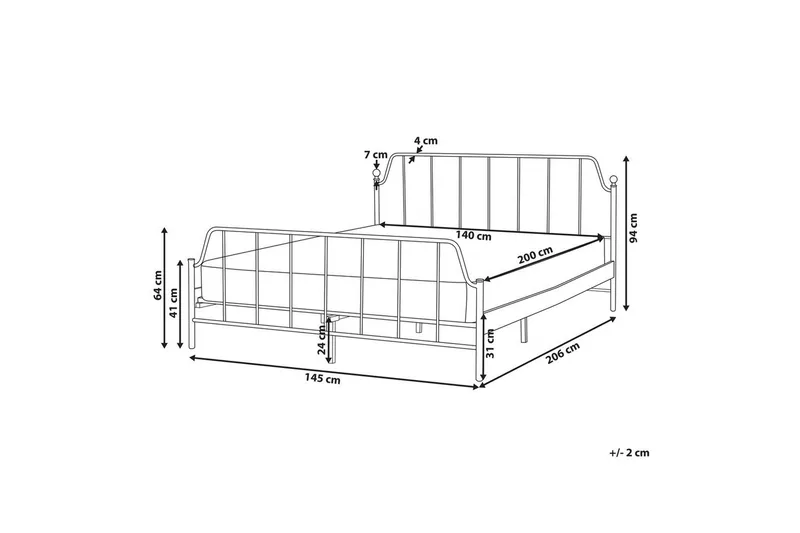 Dubbelsäng Mauressac med lamellram Vit, 140x200 cm - Vit, 140x200 cm - Möbler - Säng - Sängram & sängstomme