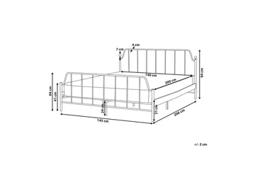 Dubbelsäng Mauressac med lamellram Vit, 140x200 cm - Vit, 140x200 cm - Möbler - Säng - Sängram & sängstomme