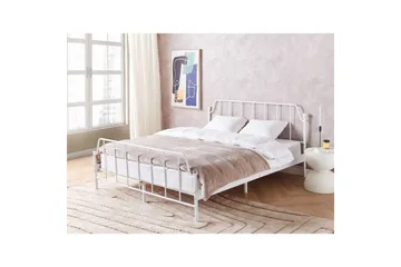 Dubbelsäng Mauressac med lamellram Vit, 160x200 cm - Vit, 160x200 cm - Möbler - Säng - Sängram & sängstomme