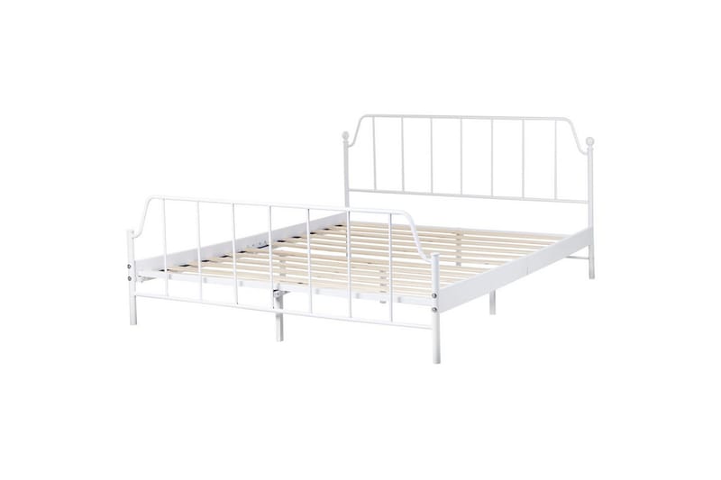 Dubbelsäng Mauressac med lamellram Vit, 160x200 cm - Vit, 160x200 cm - Möbler - Säng - Sängram & sängstomme