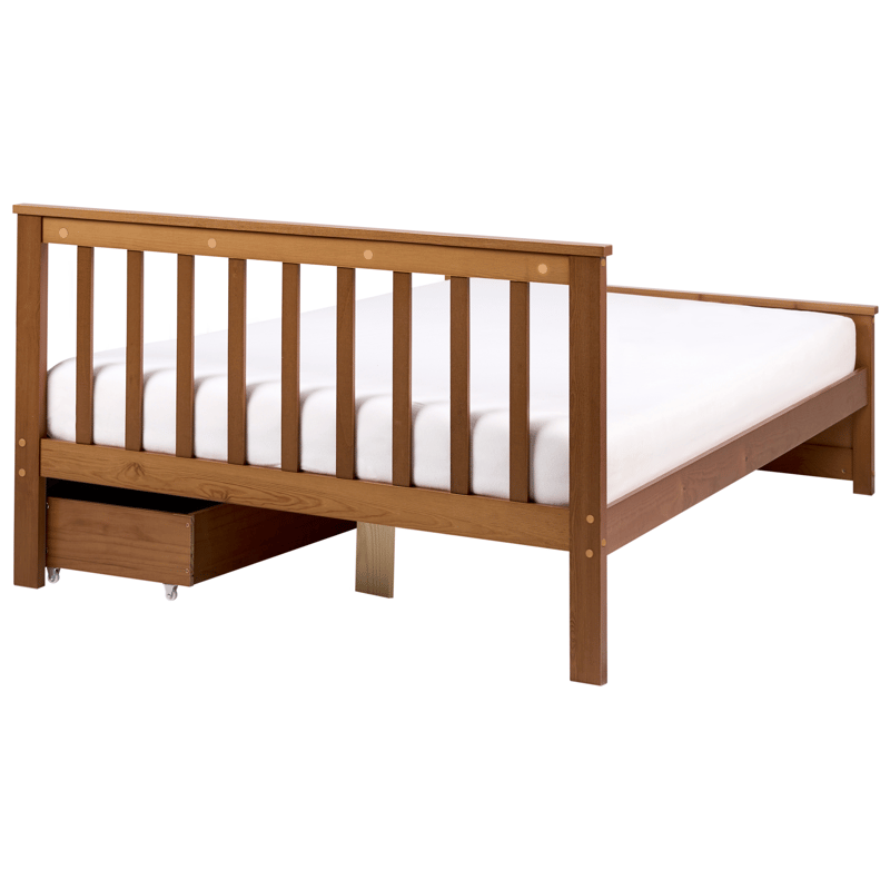 Dubbelsäng med 2 lådor Olendon 120x200 - Brun - Möbler - Säng - Säng med förvaring