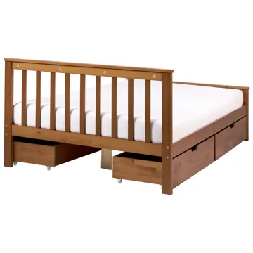 Dubbelsäng med 4 lådor Olendon 120x200 - Brun - Möbler - Säng - Säng med förvaring